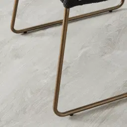 Quinn Charcoal Boucle Dining Chair - Brass Colour Legs