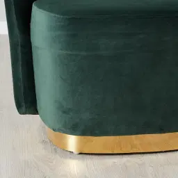 Reina Asymmetrical Pine Green Velvet Chair - Right Apex