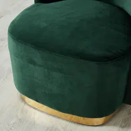 Reina Asymmetrical Pine Green Velvet Chair - Right Apex
