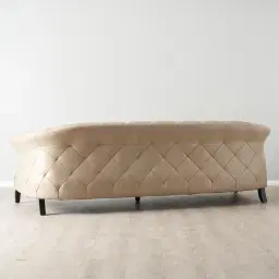 Regal Taupe Leather 3-Seater Sofa 