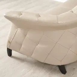 Regal Taupe Leather 3-Seater Sofa 