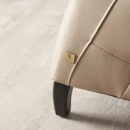 Regal Taupe Leather 3-Seater Sofa 