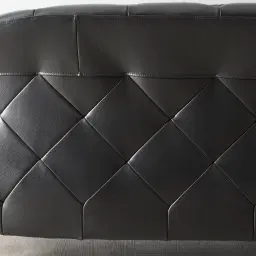 Regal Black Leather 3-Seater Sofa