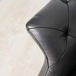 Regal Black Leather 3-Seater Sofa