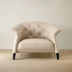 Regal Taupe Leather Single Seat Sofa