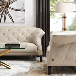 Regal Taupe Leather Single Seat Sofa