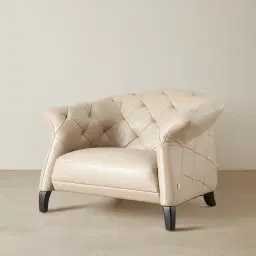 Regal Taupe Leather Single Seat Sofa