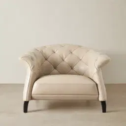 Regal Taupe Leather Single Seat Sofa