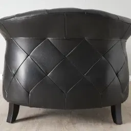 Regal Black Leather Single Seat Sofa