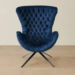Dolly Navy Blue Velvet Occasional Chair II