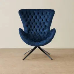 Dolly Navy Blue Velvet Occasional Chair II