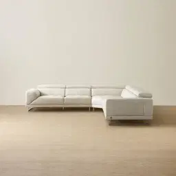 Fortitude II Cream Leather Corner Lounge 