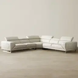 Fortitude II Cream Leather Corner Lounge 