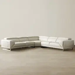 Fortitude II Cream Leather Corner Lounge 