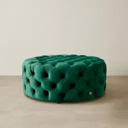 Kelly Emerald Green Velvet Ottoman