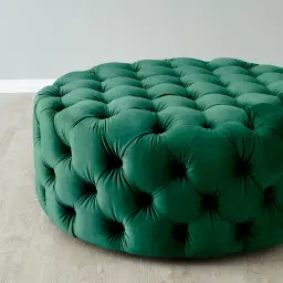 Kelly Emerald Green Velvet Ottoman