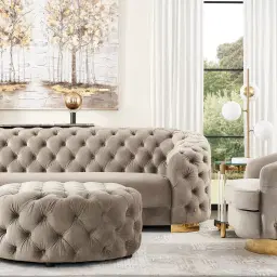 Kelly Emerald Green Velvet Ottoman