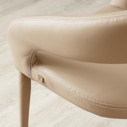 Moulin Sand Beige Vegan Leather 76cm Bar Stool - Polished Gold Legs 	