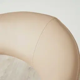 Moulin Sand Beige Vegan Leather 76cm Bar Stool - Polished Gold Legs 	