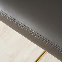 Moulin Smoke Grey Vegan Leather Bar Stool - Polished Gold Legs