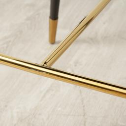 Moulin Smoke Grey Vegan Leather Bar Stool - Polished Gold Legs