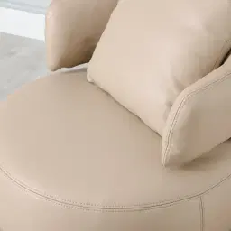 Vermont Almond Cream Leather Swivel Chair