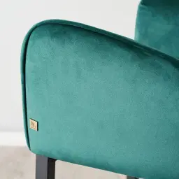 Valerie Peacock Blue Velvet Bar Stool 