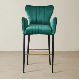 Valerie Peacock Blue Velvet Bar Stool 
