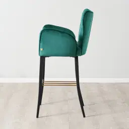 Valerie Peacock Blue Velvet Bar Stool 