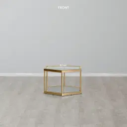 Hexagonal Side Table 35cm - Gold