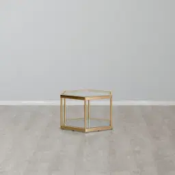 Hexagonal Side Table 35cm - Gold