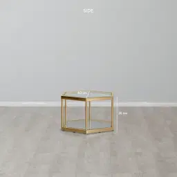 Hexagonal Side Table 35cm - Gold