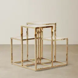 Geometric II Champagne Gold Side Table 