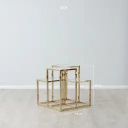 Geometric II Champagne Gold Side Table 