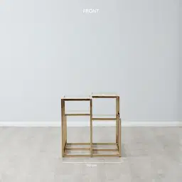 Geometric II Champagne Gold Side Table 