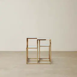 Geometric II Champagne Gold Side Table 
