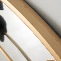 Round Gold Ginkgo Mirror