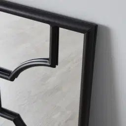 Tessellated Black Square Mirror 