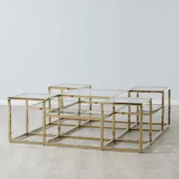 Geometric II Champagne Gold Coffee Table 