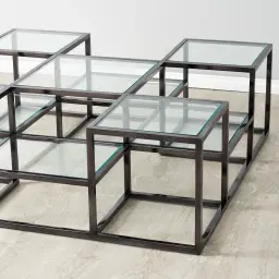 Geometric II Black Nickel Coffee Table 