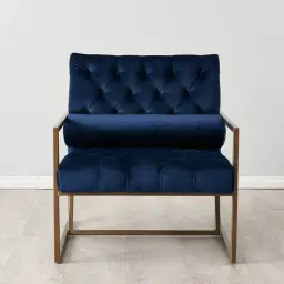 Elliot Navy Blue Velvet Occasional Chair 
