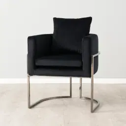 Cynthia Chair II  - Black with Black Nickel Base 