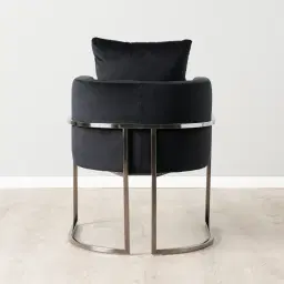 Cynthia Chair II  - Black with Black Nickel Base 