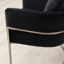 Cynthia Chair II  - Black with Black Nickel Base 