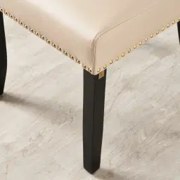 Viktor Cream Vegan Leather Dining Chair - Lionhead Pull