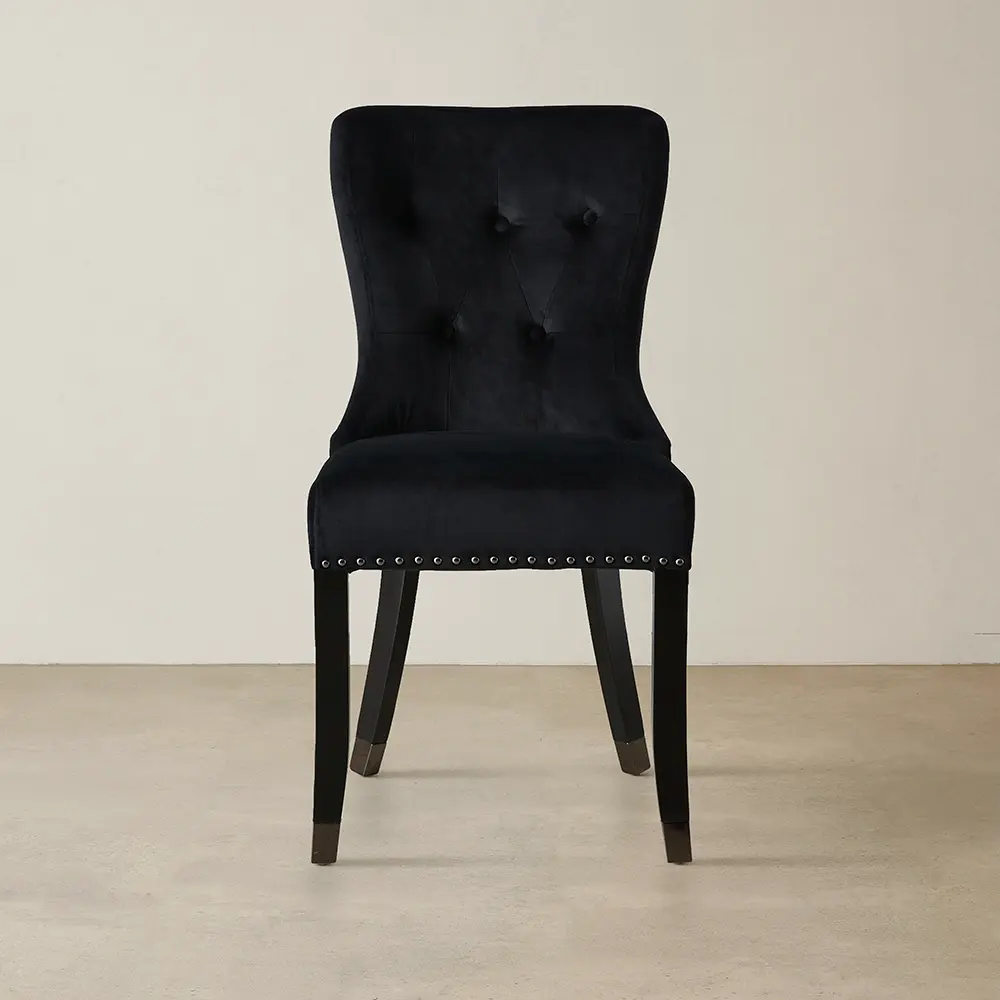 Viktor Black Velvet Dining Chair 