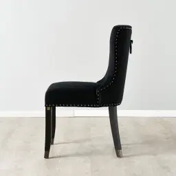 Viktor Black Velvet Dining Chair 
