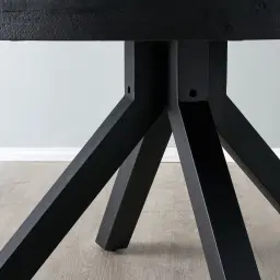 Emmett Black Mango Wood Round Dining Table 