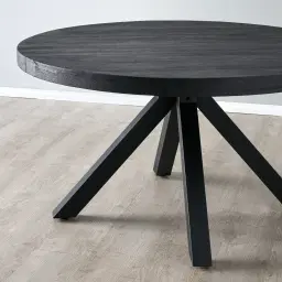 Emmett Black Mango Wood Round Dining Table 