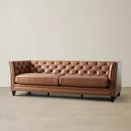 Russell Vintage Tan Leather 3-Seater Sofa
